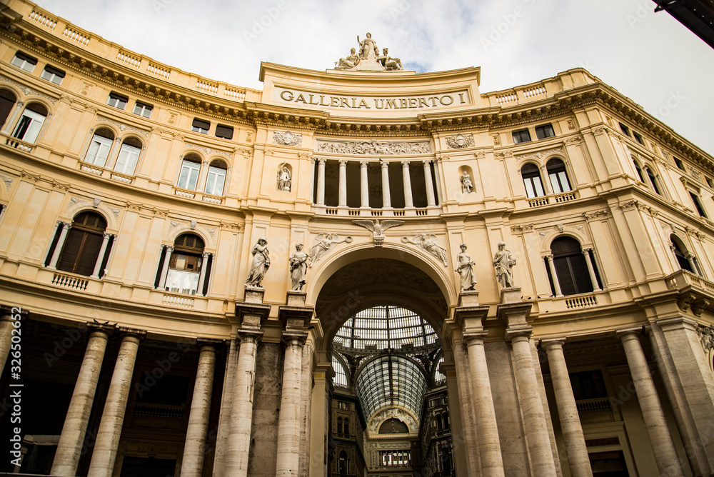 Galleria Umberto I. Elegant, glass-and-iron covered gallery built in the late 19th century, Naples, Italy