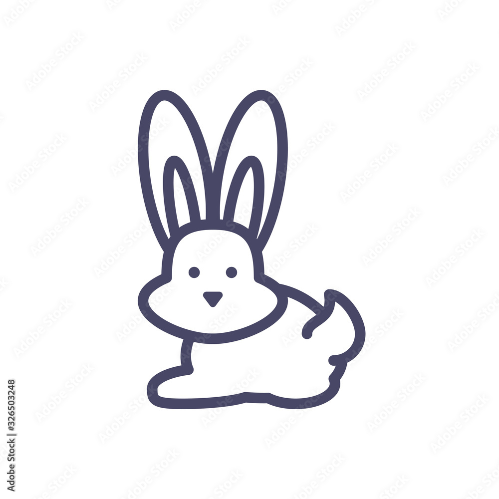 cute rabbit icon, line style design cute rabbit icon, line style design