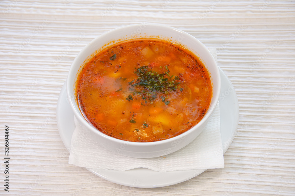 Pork soup with vegetables