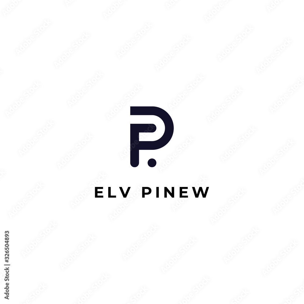 letter logo P + E lines with a simple concept letter logo P + E lines with a simple concept