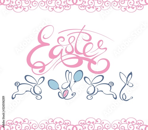 Happy Easter. Happy Easter colorful lettering