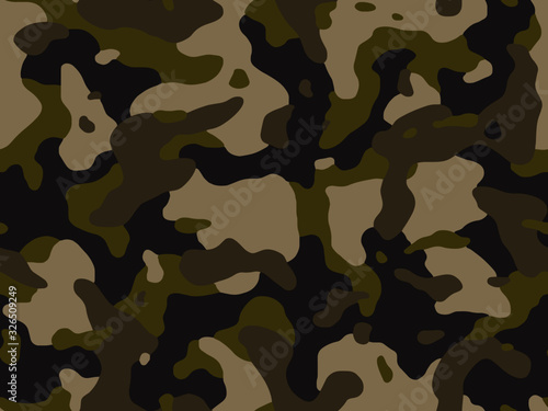 Fototapeta Full seamless abstract military camouflage skin pattern vector for decor and textile. Army masking design for hunting textile fabric printing and wallpaper. Design for fashion and home design.