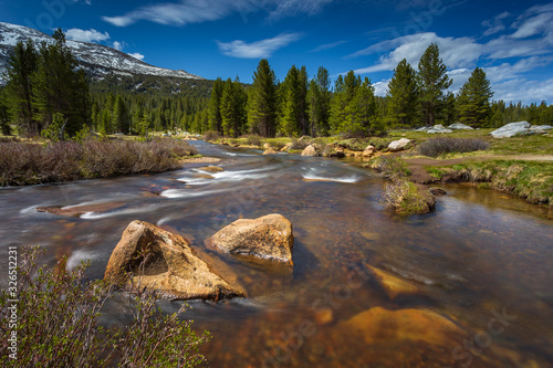 Dana Fork Tuolumne River, mountain river in the Sierra Nevada, California, USA.