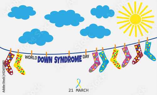 Vector illustration promoting World Down Syndrome Day,graphics for poster or banner.	