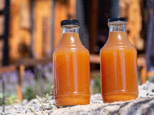 fresh natural and refreshing fermented kombucha beverage drink photo