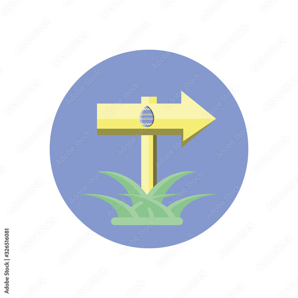 arrow with easter egg icon, block style design arrow with easter egg icon, block style design