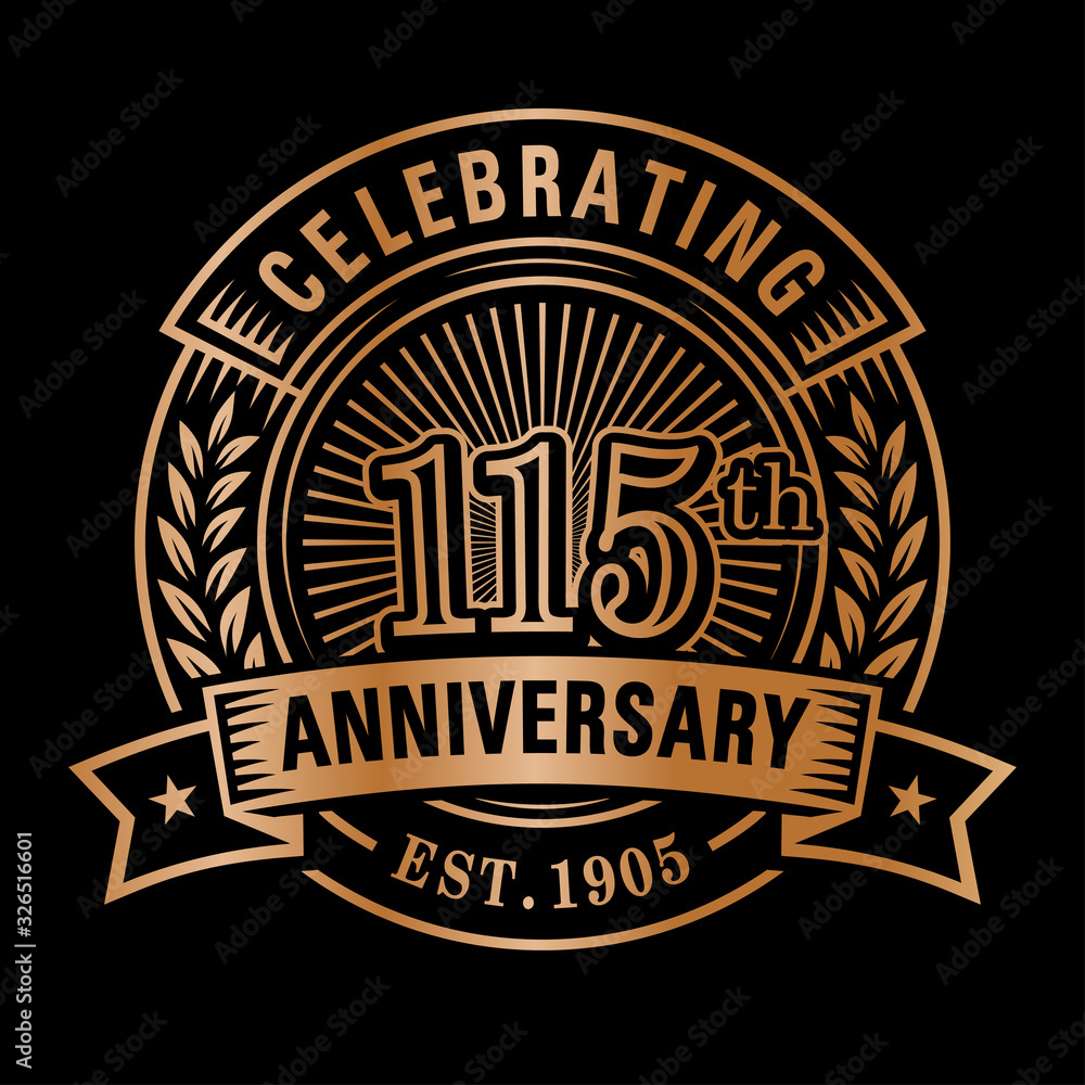 115 years of celebrations design template. 115th logo. Vector and illustrations. 115 years of celebrations design template. 115th logo. Vector and illustrations.