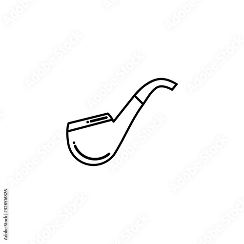 brown smoking pipe, flat style icon