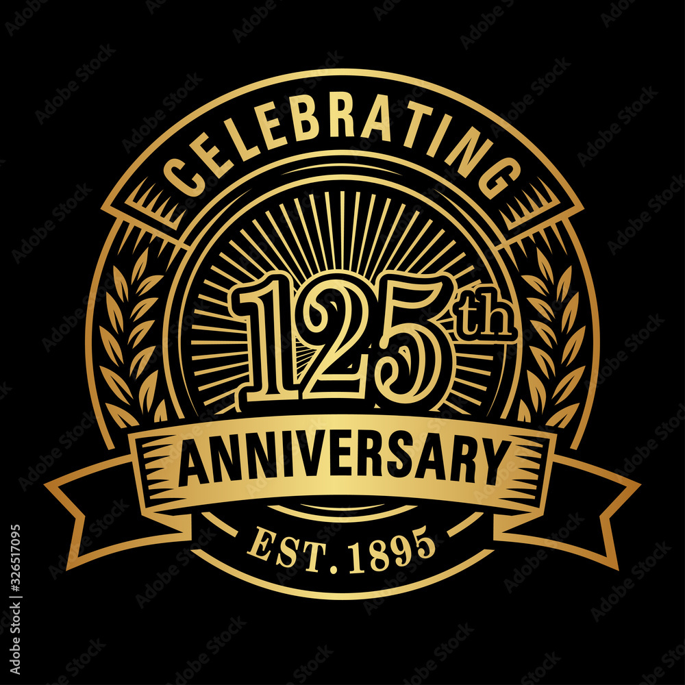 125 years of celebrations design template. 125th logo. Vector and illustrations. 125 years of celebrations design template. 125th logo. Vector and illustrations.