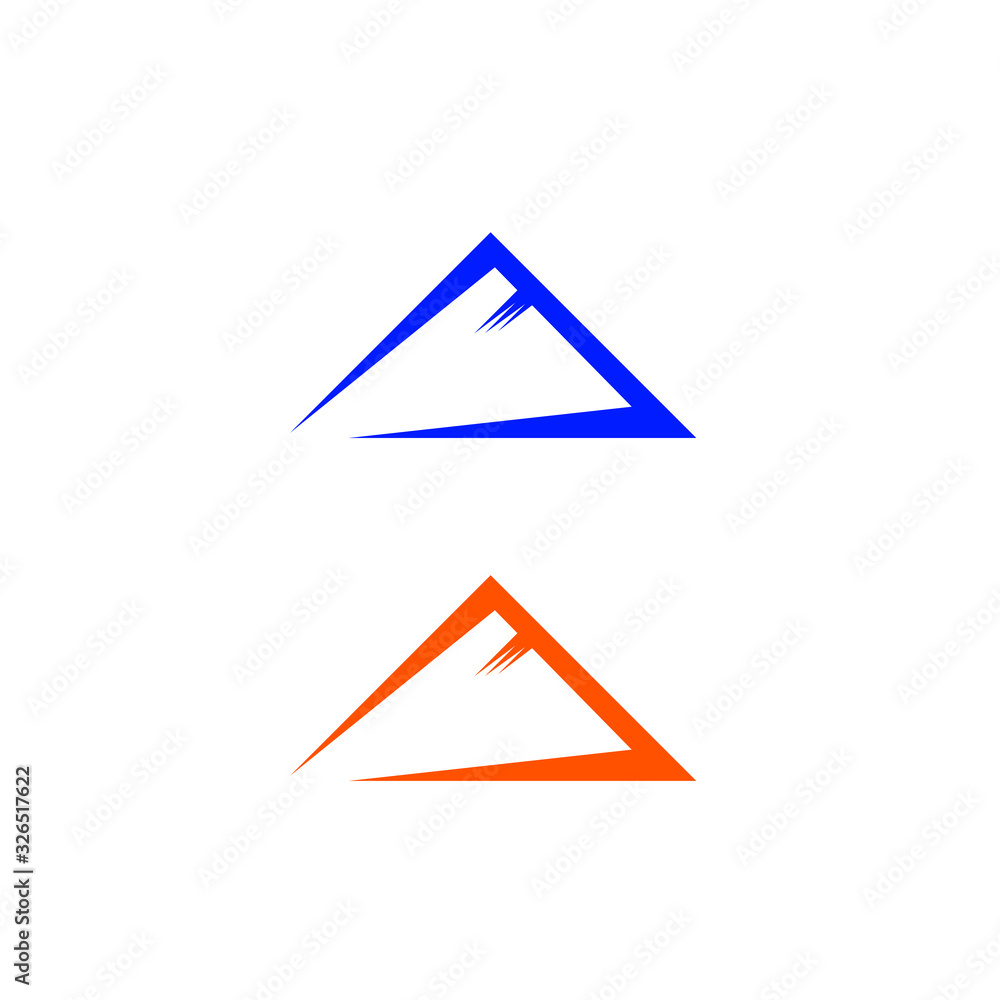 Design hills, triangles on white Design hills, triangles on white