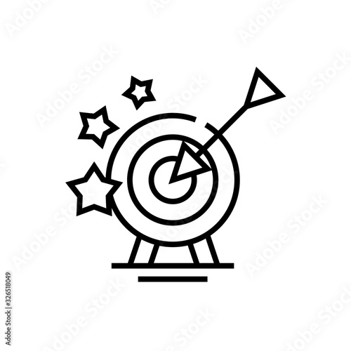 Getting aim line icon, concept sign, outline vector illustration, linear symbol.