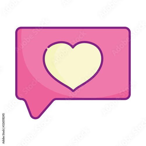happy valentines day  speech bubble heart love message
