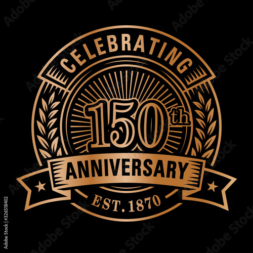 150 years of celebrations design template. 150th logo. Vector and illustrations.