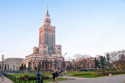 Warsaw, Poland, November 2019. Palace of culture and science (Palac kultury i nauki)