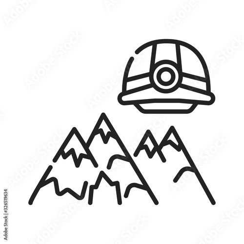 Speleology black line icon on white background. Extreme. Pictogram for web page, mobile app, promo. UI UX GUI design element. Editable stroke
