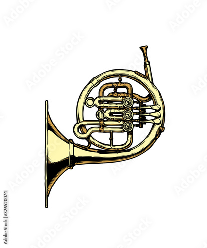 illustration of french horn