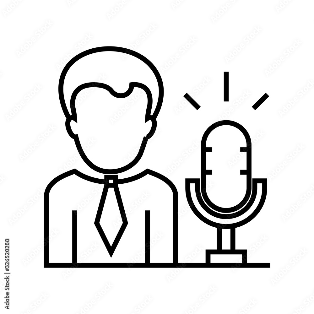 Important speech line icon, concept sign, outline vector illustration, linear symbol. Important speech line icon, concept sign, outline vector illustration, linear symbol.