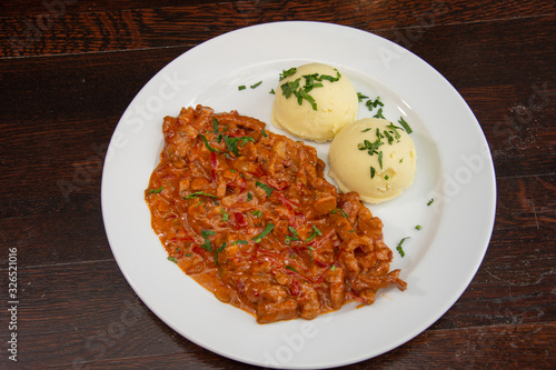 Beef Stroganoff beef recipe with mushrooms and cream.