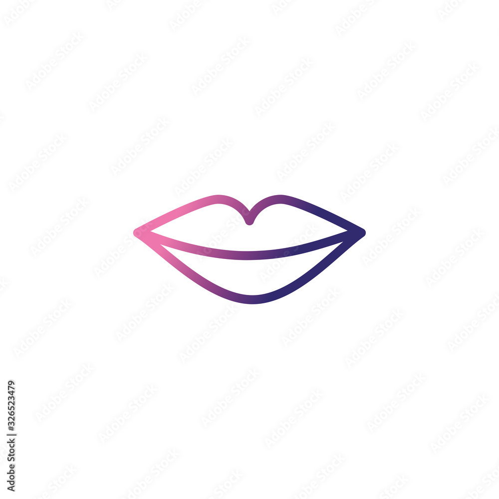 woman lips, gradient style icon