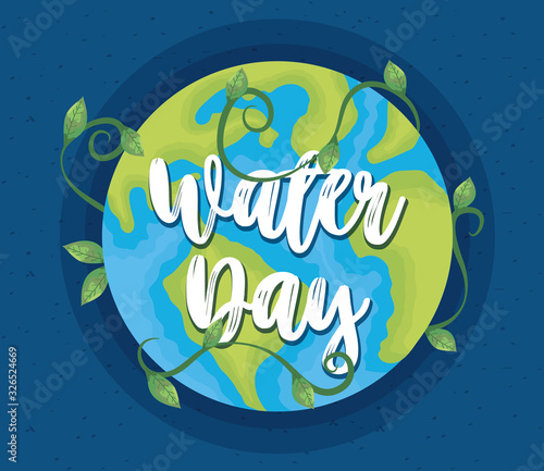 water day poster with world planet earth