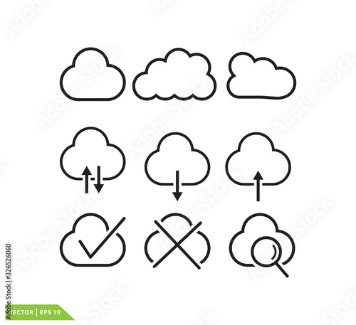 Cloud icon vector logo illustration