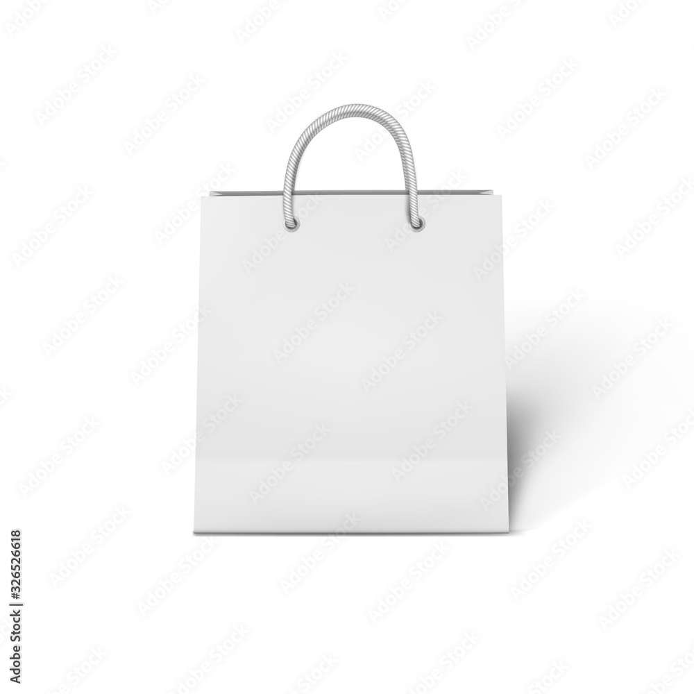 White Shopping Bag with Handles Up Vector Illustration White Shopping Bag with Handles Up Vector Illustration