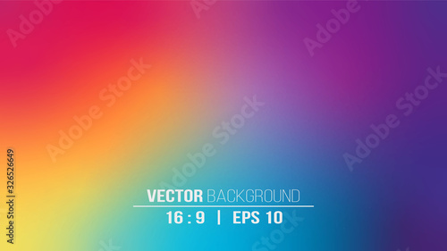 Abstract blurred gradient background in bright rainbow colors. Colorful smooth banner template. EPS10 without transparency.