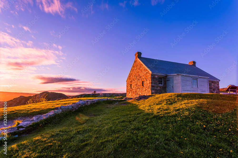 Fototapeta premium Signal Hill Walkway at St John Newfoundland, Canada with blue sky as background during summer