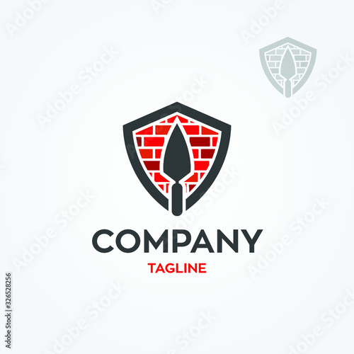 Masonry shield logo vector illustration