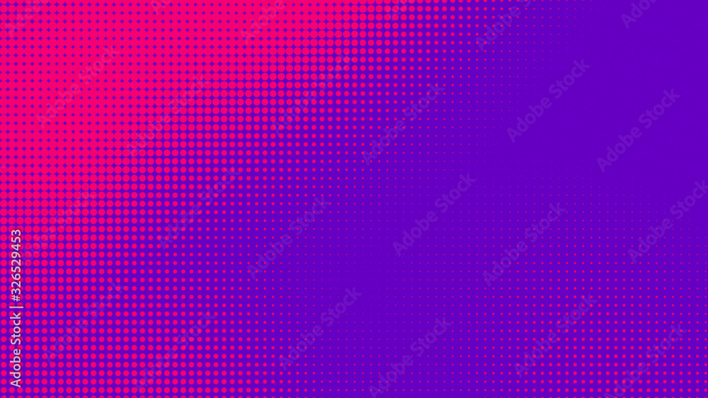 Dots halftone purple pink color pattern gradient texture with technology digital background. Pop art comics with nature graphic design. Dots halftone purple pink color pattern gradient texture with technology digital background. Pop art comics with nature graphic design.