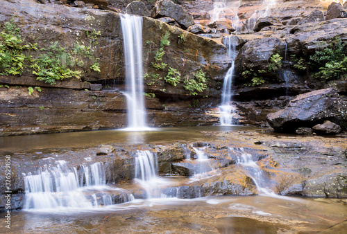 Waterfall in the forest  Blue Mountains  Australia