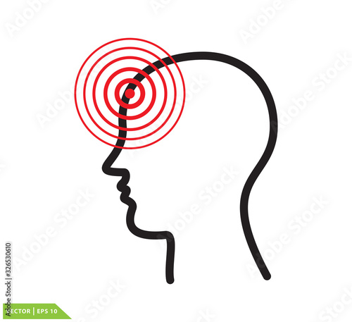 Headache icon vector logo template illustration