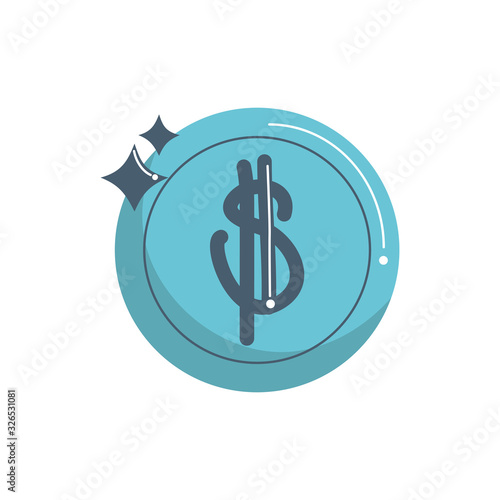 money business financial currency cash coin color tone and fill