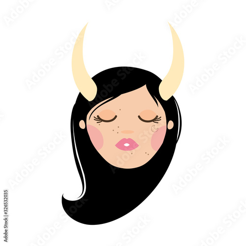 beautiful woman with taurus zodiac sign