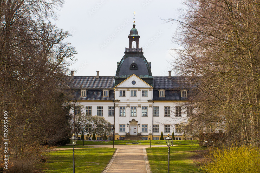 view of a facade of Charlottenlund palace, Denmark