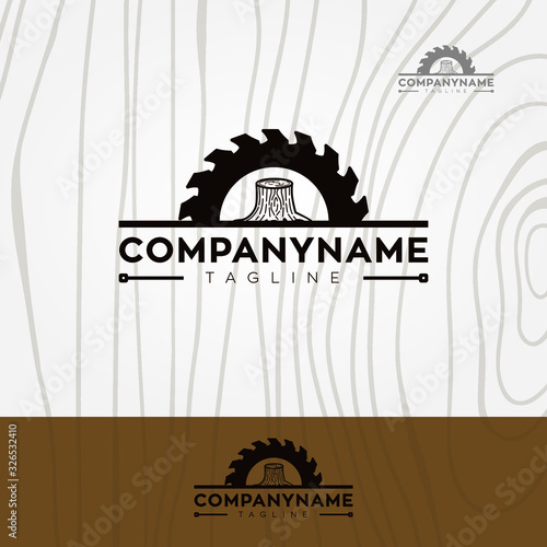 Wooden work logo vector template