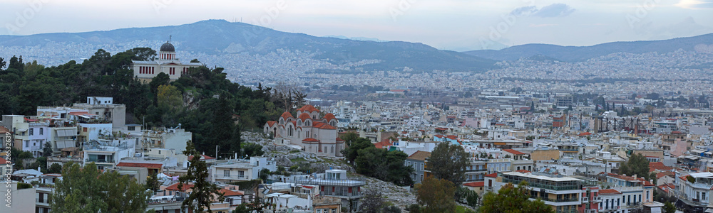 panoramic view of the city of Athens, Greece