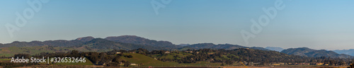 Napa Valley surrounding mountains on a beautiful day 