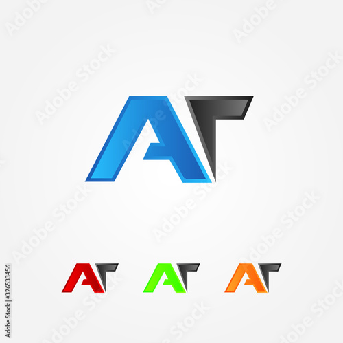 Free Download Letter A and T connected logo vector symbol  - GFXLoad