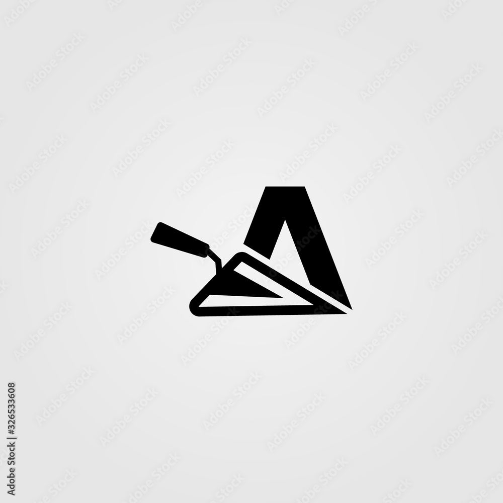 Letter A shape trowel logo vector template Stock Vector Adobe Stock