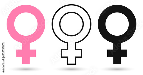 Female gender symbols, icons design template, vector illustration