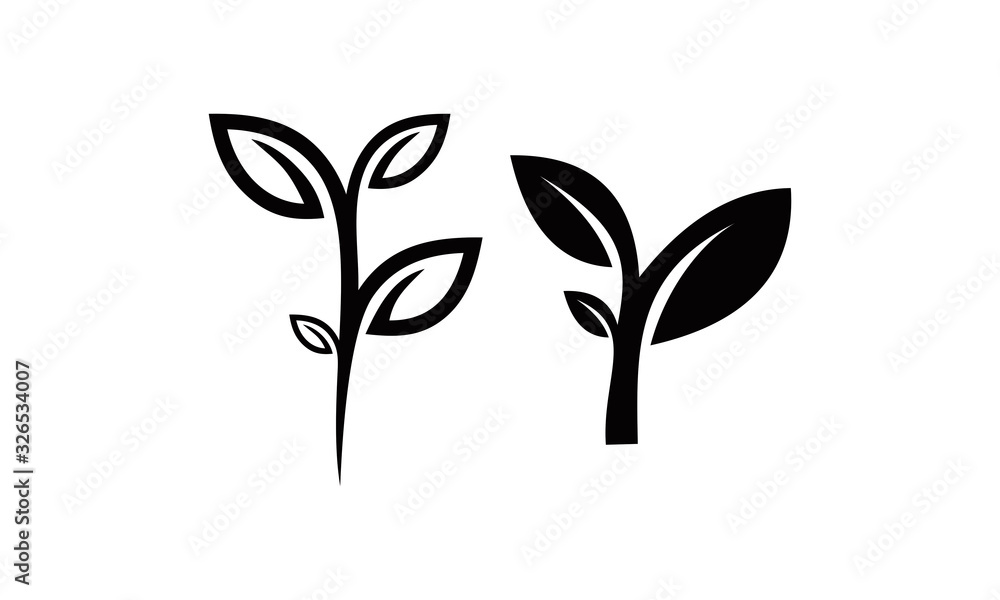 Obraz premium black leaf vector