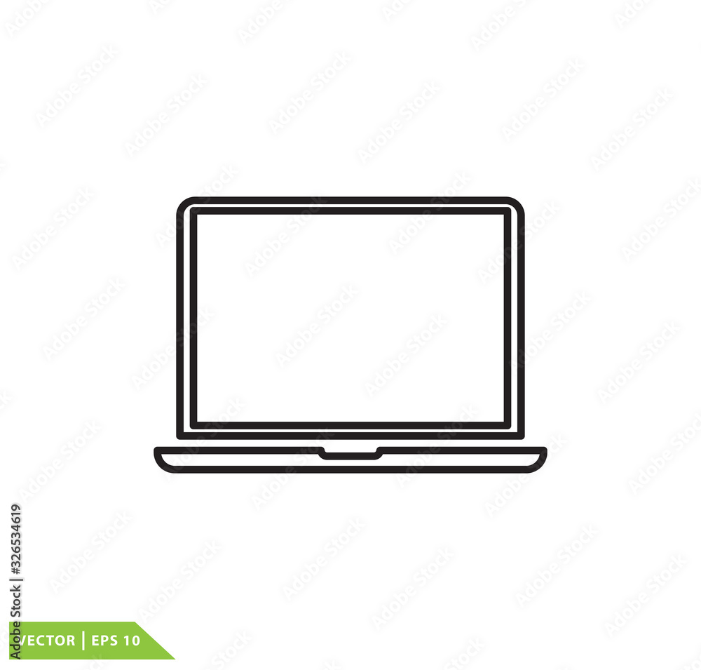 Laptop icon vector logo template