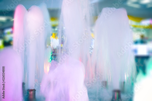 indoor fountain, blurry motion photo