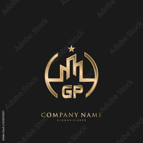 GP Initial Letter Real Estate Luxury house Logo Vector for Business, Building, Architecture