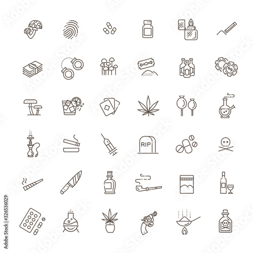 Simple Set of Drugs Related Vector Line Icons.