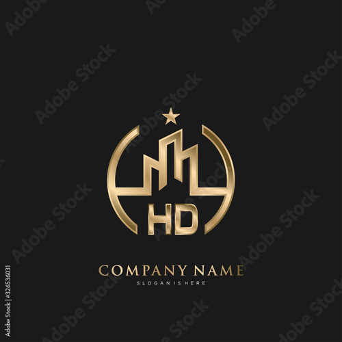 HD Initial Letter Real Estate Luxury house Logo Vector for Business, Building, Architecture