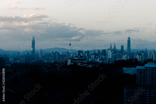 Skyline of Kuala Lumpur, Malaysia, view from Cheras