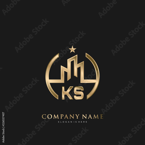 KS Initial Letter Real Estate Luxury house Logo Vector for Business, Building, Architecture