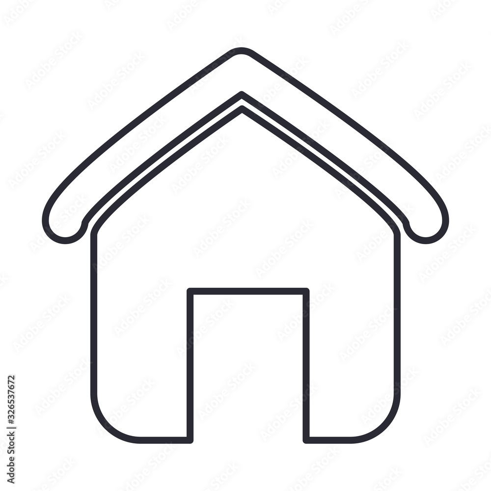 house shape icon over white background house shape icon over white background